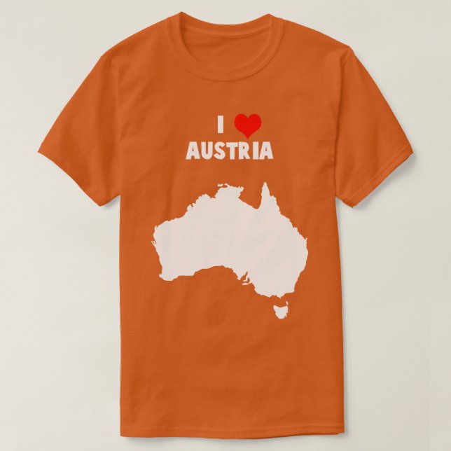 Camiseta Eu Amo O Mapa Misturado Da Austrália (Frente do Design)