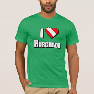 Camiseta Eu amo o mergulho de Hurghada