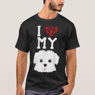 Camiseta Eu Amo O Meu Amante de os animais Maltês Melhor Am