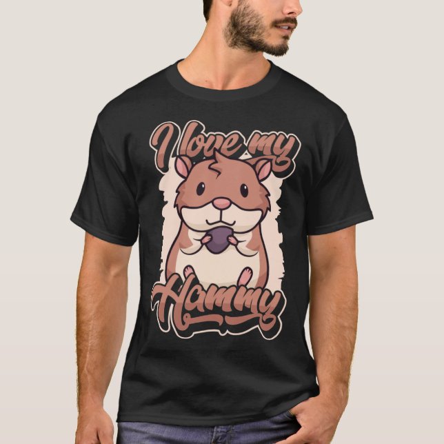 Camiseta Eu amo o meu anão Hammy Sírio Ouro Hams (Frente)