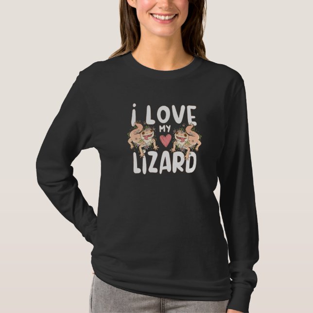 Camiseta Eu Amo O Meu Animal Lizard Gecko (Frente)