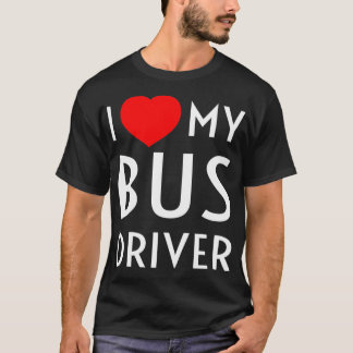 Camiseta Eu Amo O Meu Barramento Motorista Red Heart Namora