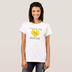Camiseta eu amo o meu Borzoi
