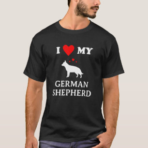 Camiseta Eu Amo o Meu Cachorro Pastor Alemão Design