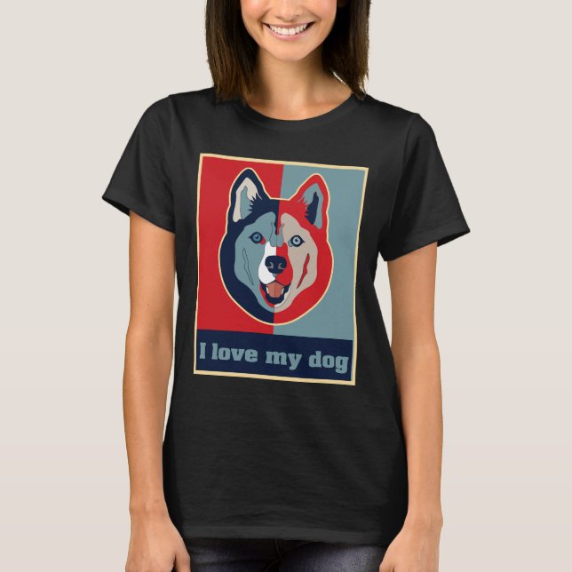 Camiseta Eu Amo O Meu Cachorro Siberiano (Frente)