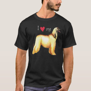 Camiseta Eu Amo o meu cão afegão