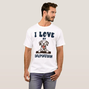 Camiseta Eu amo o meu cão Dalmaciano