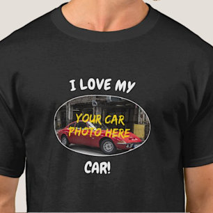 Camiseta Eu Amo O Meu Carro! Adicione Sua Foto Do Carro, Al