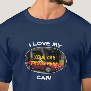Camiseta Eu Amo O Meu Carro! Adicione Sua Foto Do Carro, Al