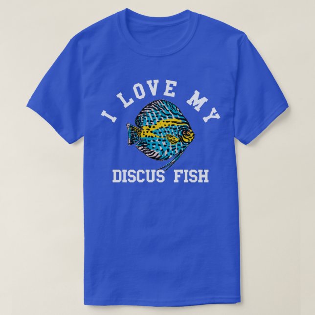 Camiseta Eu Amo O Meu Disco Peixes Engraçados Pescocos Oceâ (Frente do Design)