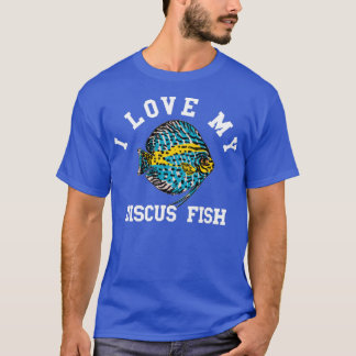 Camiseta Eu Amo O Meu Disco Peixes Engraçados Pescocos Oceâ