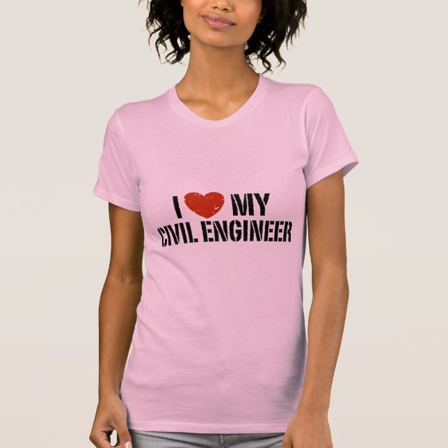 Camiseta Eu Amo O Meu Engenheiro Civil (Frente)