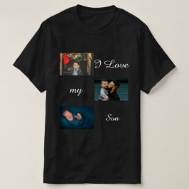Camiseta Eu Amo O Meu Filho Personalizado 3 Fotografias Col