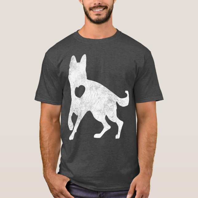 Camiseta Eu Amo O Meu German shepherd German shepherd (Frente)