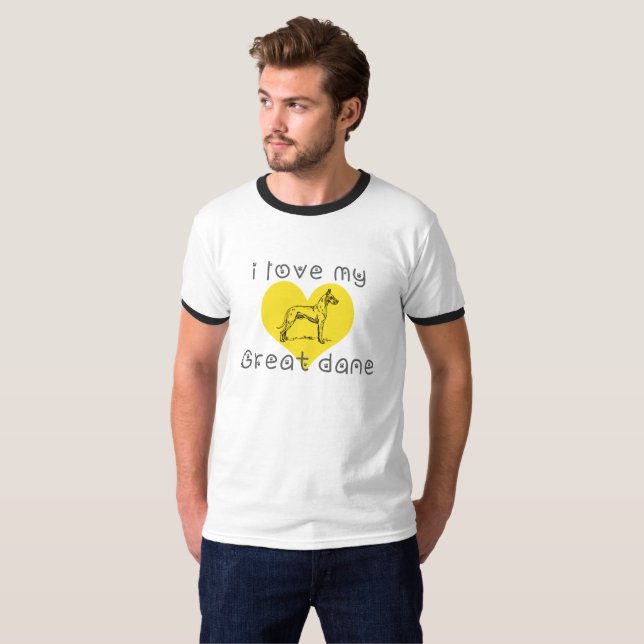 Camiseta Eu amo o meu grande dane (Frente Completa)