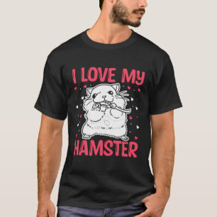 Camiseta Eu Amo O Meu Hamster Mãe Pai Meninas Hamster Anima