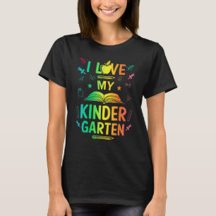 Camiseta Eu Amo O Meu Jardim De Infância De Volta Ao Ensino