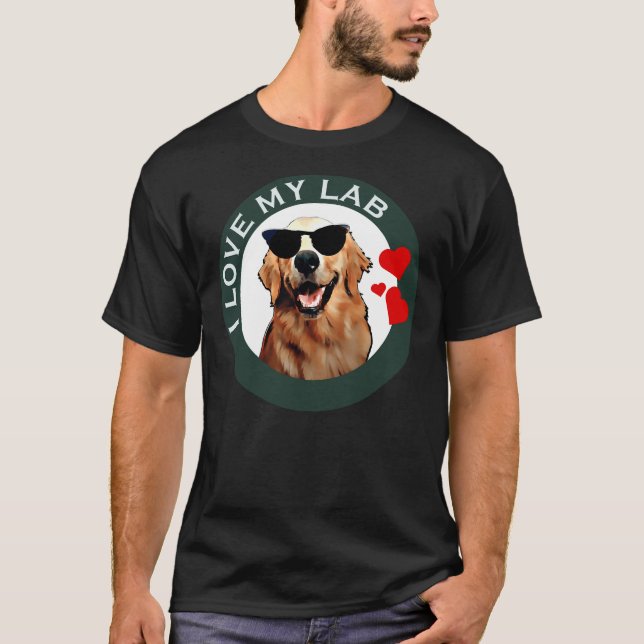 Camiseta Eu Amo O Meu Labrador, O Retriever Verde Ativo (Frente)