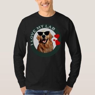 Camiseta Eu Amo O Meu Labrador, O Retriever Verde Ativo