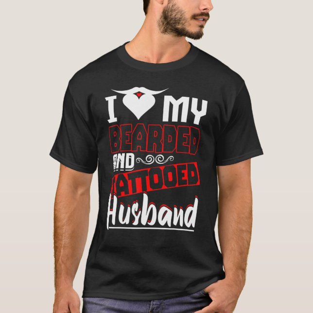 Camiseta Eu Amo O Meu Marido De Maçã E Tatuado Para Esposa (Frente)