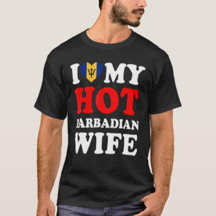 Camiseta Eu amo o meu marido de mulher de Barbadiano quente