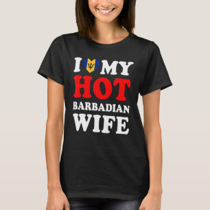 Camiseta Eu amo o meu marido de mulher de Barbadiano quente