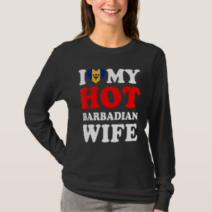 Camiseta Eu amo o meu marido de mulher de Barbadiano quente