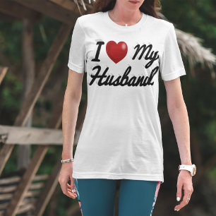 Camiseta Eu amo o meu marido de texto preto bonito