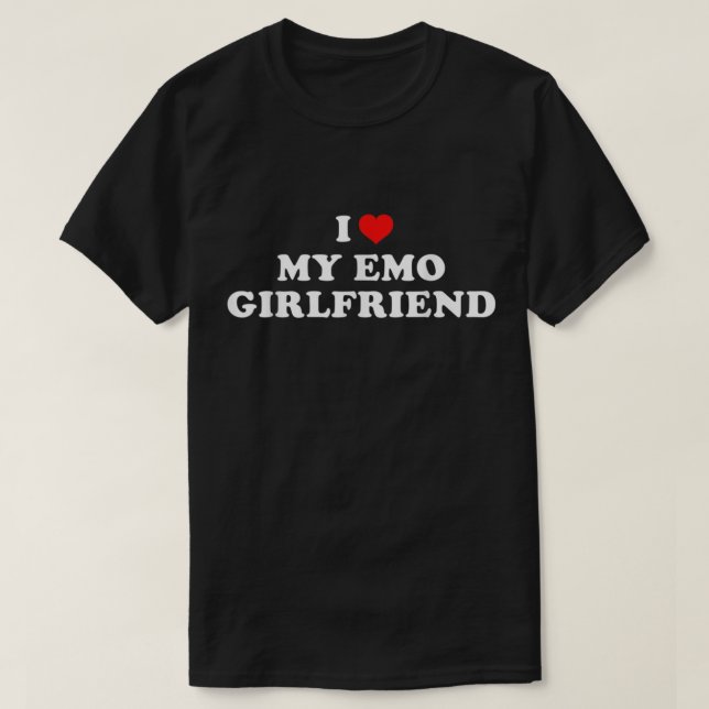 Camiseta Eu Amo O Meu Namorada De Emo (Frente do Design)