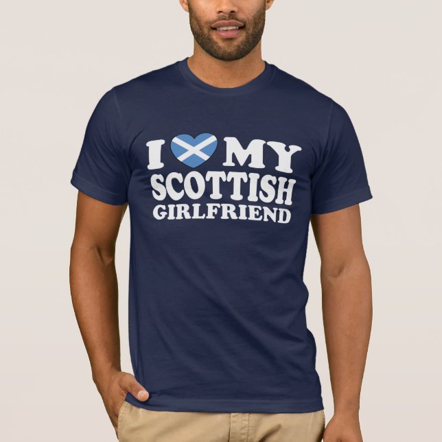 Camiseta Eu Amo O Meu Namorada Escocês (Frente)