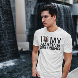 Camiseta Eu Amo O Meu Namorado De Fotografia Namorada<br><div class="desc">Um presente engraçado para o seu namorado - adicione sua foto a esta camiseta "Eu adoro minha namorada "incrível". Adicione sua própria descrição (incrível,  inteligente,  engraçado,  etc.). Faz um presente de excelente para o teu homem para o aniversário ou Dia de os namorados.</div>