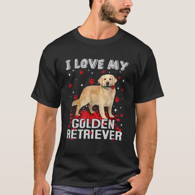 Camiseta  Eu Amo O Meu Ouro Retriever (Frente)