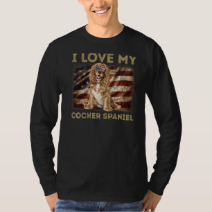 Camiseta Eu Amo O Meu Pai De Panela De Cocker Mãe Bandeira
