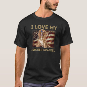 Camiseta Eu Amo O Meu Pai De Panela De Cocker Mãe Bandeira