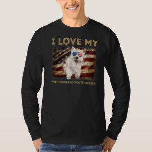 Camiseta Eu Amo O Meu Pai De Terrier Branco Da Terra Oeste