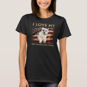 Camiseta Eu Amo O Meu Pai De Terrier Branco Da Terra Oeste 