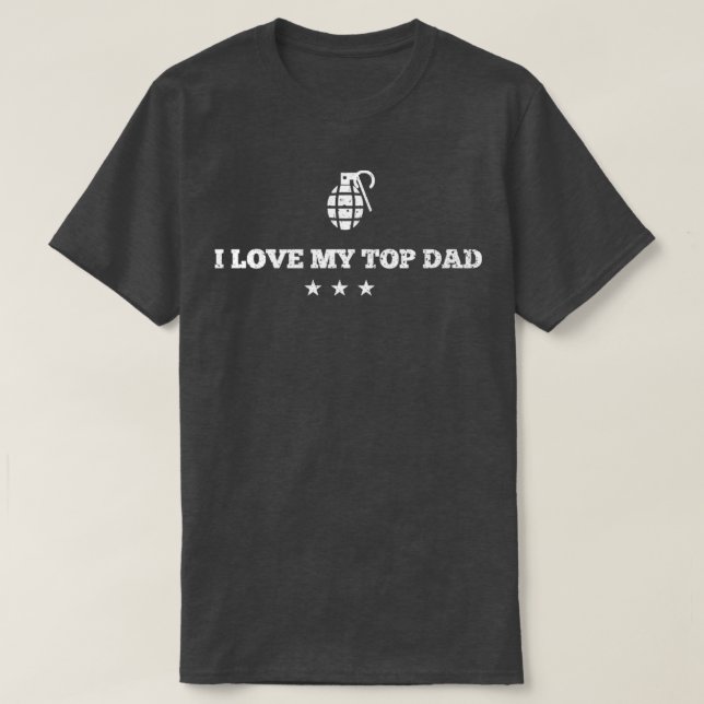 Camiseta EU AMO O MEU PAI SUPERIOR COM A Granada (Frente do Design)