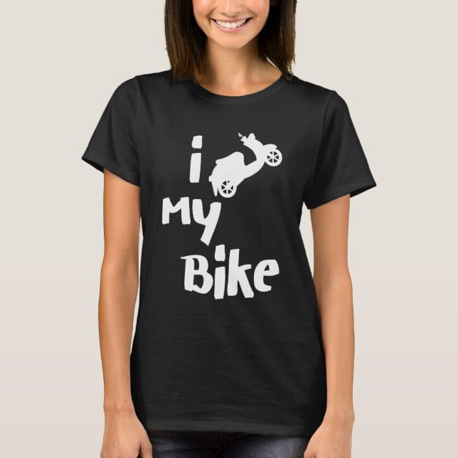 Camiseta Eu Amo O Meu Patinete De Bicicleta Mops Homens Mul (Frente)