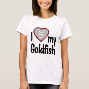 Camiseta Eu Amo O Meu Peixe-Ouro - Foto Do Coração Vermelho