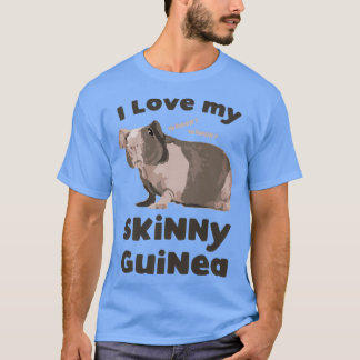 Camiseta Eu amo o meu Pig Pig Pover da Guiné sem Cabelo