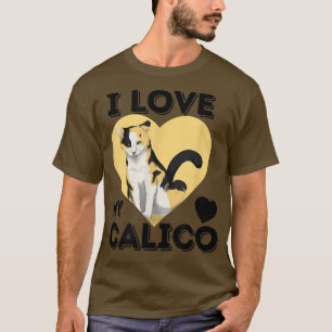 Camiseta Eu Amo O Meu Presente De Gato Calico Gato