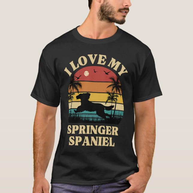 Camiseta Eu Amo o meu Spa de Cachorro Espanhol Springer (Frente)