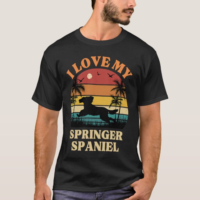 Camiseta Eu Amo o meu Spa de Cachorro Espanhol Springer (Frente)