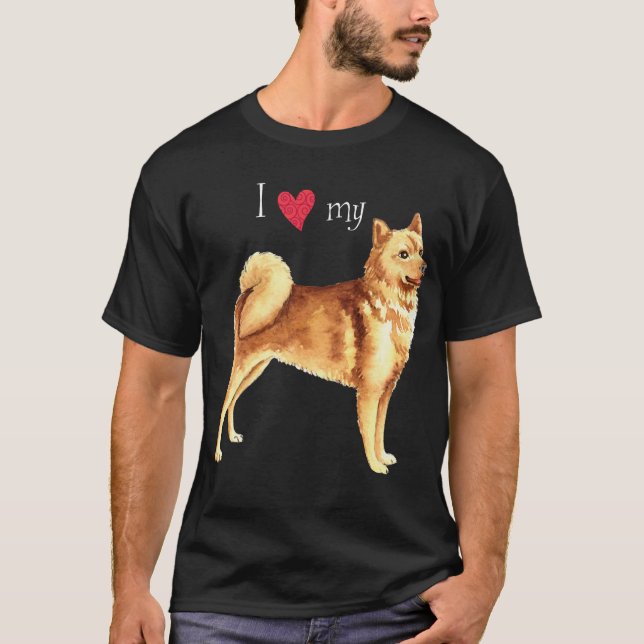 Camiseta Eu Amo o meu Spitz Finlandês (Frente)