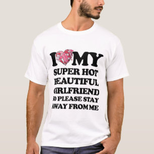 Camiseta Eu Amo O Meu Super Quente Namorada Heart Love Vale