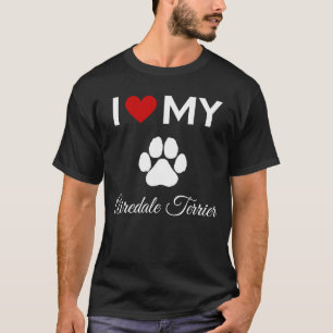 Camiseta Eu amo o meu texto personalizado do cão Airedale T