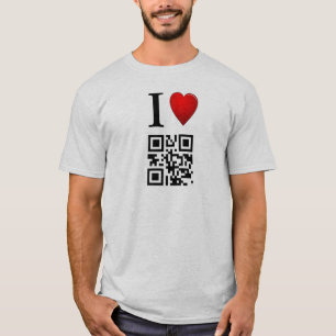 Camiseta Eu amo o modelo do t-shirt do código de QR