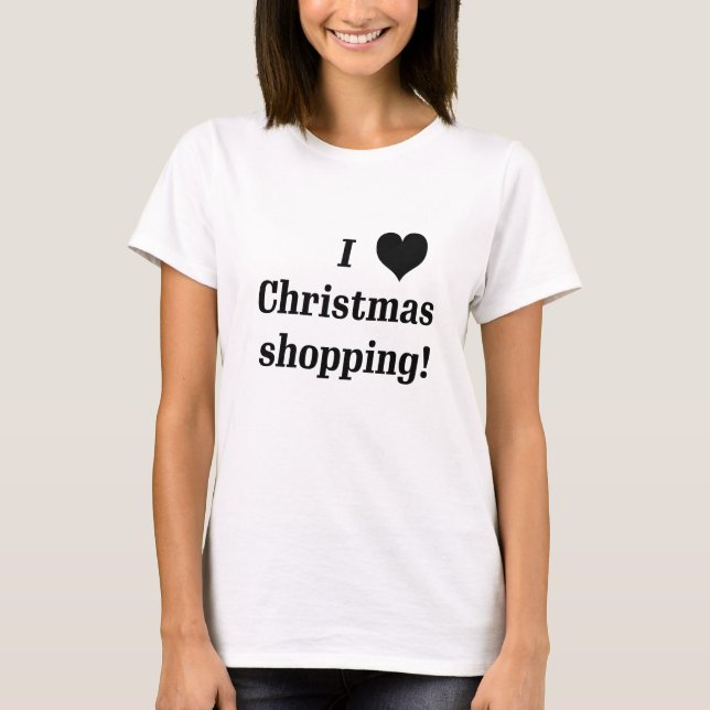 Camiseta Eu amo o Natal compras simples minimalista (Frente)