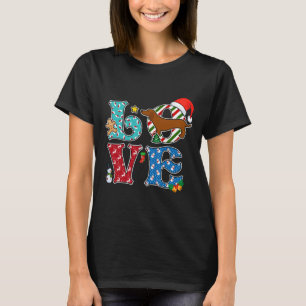 Camiseta Eu Amo o Natal do Dachshund Dog