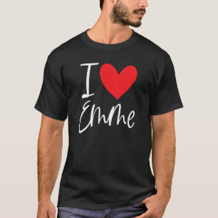 Camiseta Eu Amo O Nome Do Emme Menina Personalizada Mulher
